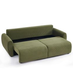 Canapé droit convertible 3 places DANILO velours côtelé vert