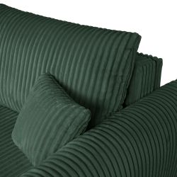 Canapé d'angle convertible et réversible GLORIA 4 places velours côtelé vert kaki