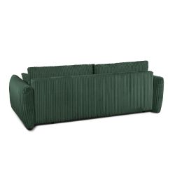 Canapé droit convertible GLORIA 3 places velours côtelé vert kaki