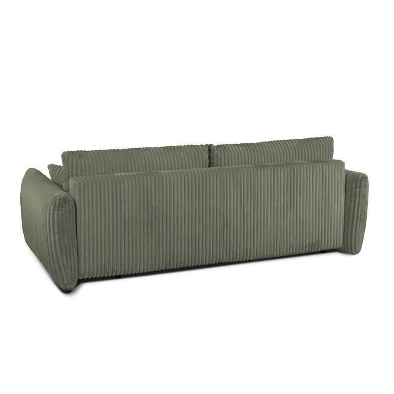 Canapé droit convertible GLORIA 3 places velours côtelé vert sauge