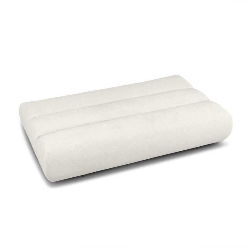 Canapé droit convertible PIO 3 places tissu bouclette écru