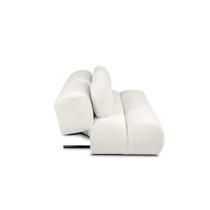 Canapé droit convertible PIO 3 places tissu bouclette écru