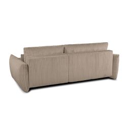 Canapé d'angle convertible et réversible GLORIA 4 places velours côtelé taupe
