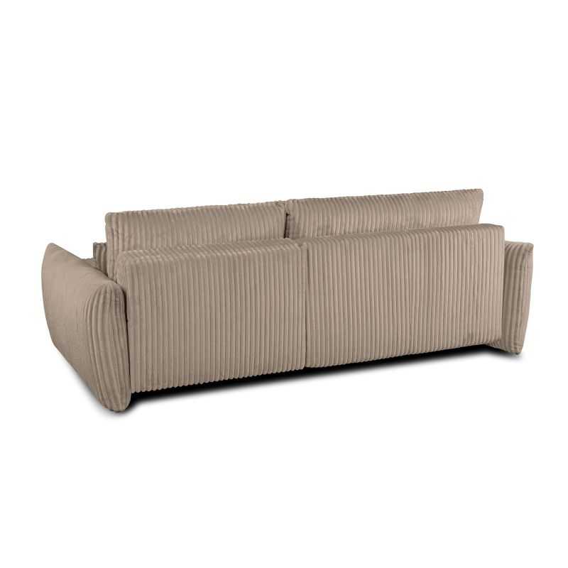 Canapé d'angle convertible et réversible GLORIA 4 places velours côtelé taupe