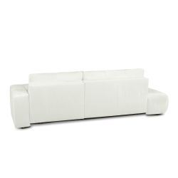 Canapé d'angle droit convertible SORELLA 4 places tissu chenille écru