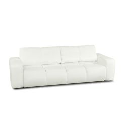Canapé droit convertible SORELLA 3 places tissu chenille écru