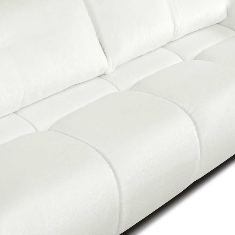 Canapé droit convertible SORELLA 3 places tissu chenille écru