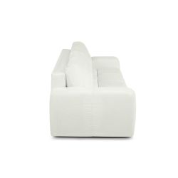 Canapé droit convertible SORELLA 3 places tissu chenille écru
