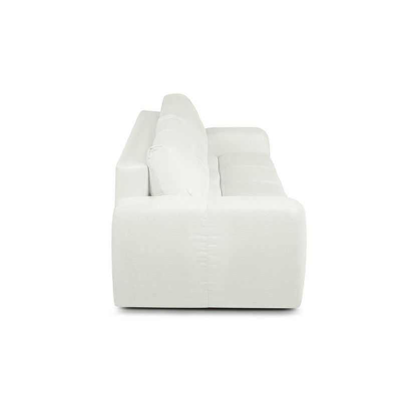 Canapé droit convertible SORELLA 3 places tissu chenille écru