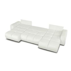 Canapé panoramique convertible SORELLA 6 places tissu chenille écru