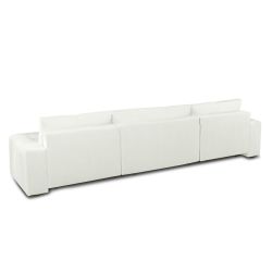 Canapé panoramique convertible SORELLA 6 places tissu chenille écru