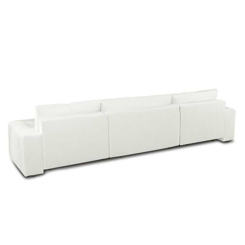 Canapé panoramique convertible SORELLA 6 places tissu chenille écru