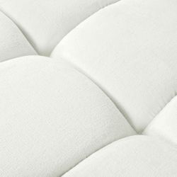 Canapé panoramique convertible SORELLA 6 places tissu chenille écru