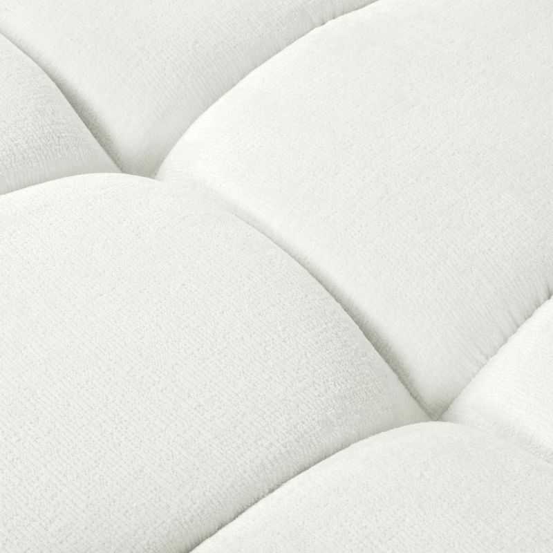 Canapé panoramique convertible SORELLA 6 places tissu chenille écru