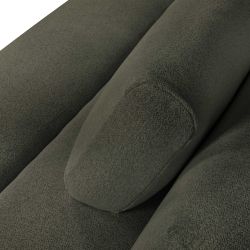 Canapé droit convertible PIO 3 places tissu bouclette vert kaki