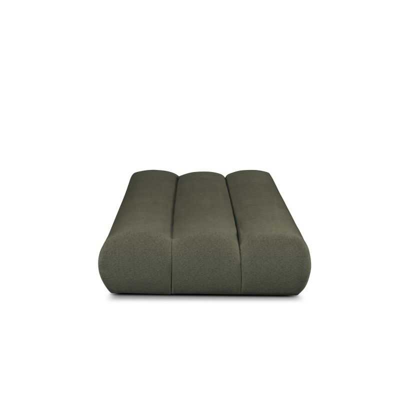 Canapé droit convertible PIO 3 places tissu bouclette vert kaki