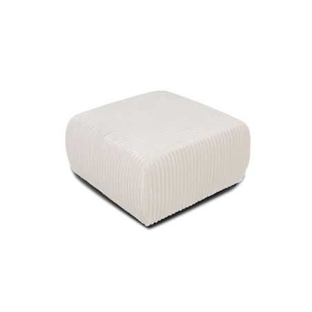 Pouf GLORIA fixe velours côtelé écru