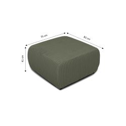 Pouf GLORIA velours côtelé vert sauge