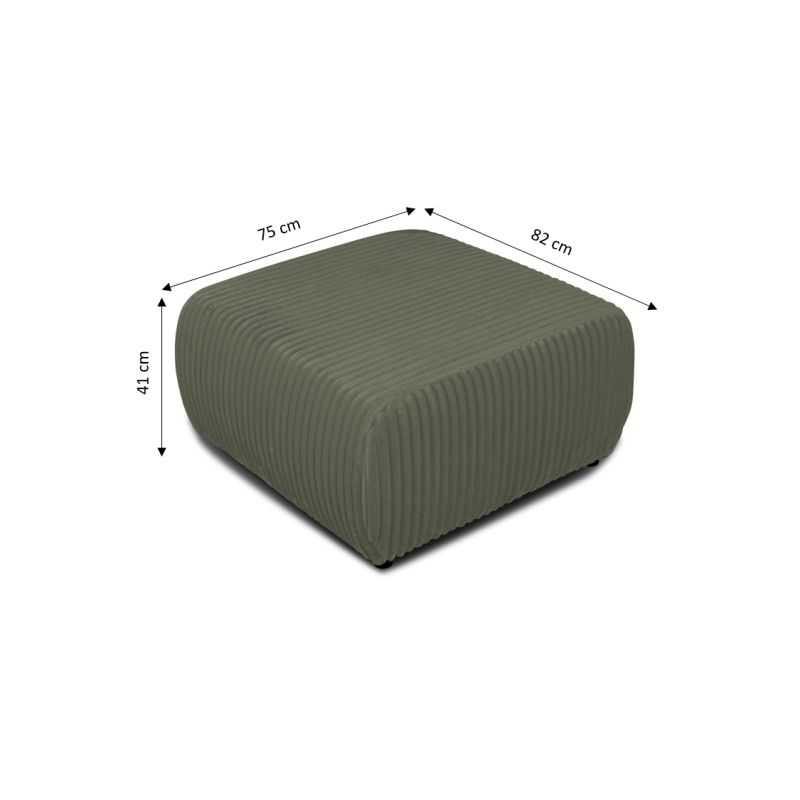 Pouf GLORIA velours côtelé vert sauge