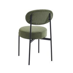 Lot de 2 chaises TEINA velours cotele vert
