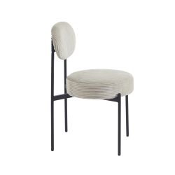 Lot de 2 chaises TEINA velours cotele taupe