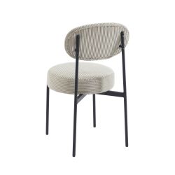 Lot de 2 chaises TEINA velours cotele taupe