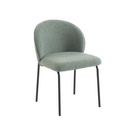 Lot de 2 chaises ZANA tissu bouclette vert