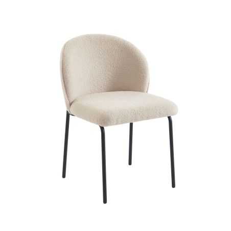 Lot de 2 chaises ZANA tissu bouclette taupe