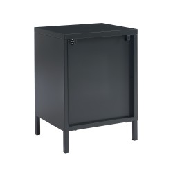 Table de chevet PANTONE métal gris anthracite double tiroirs 40cm