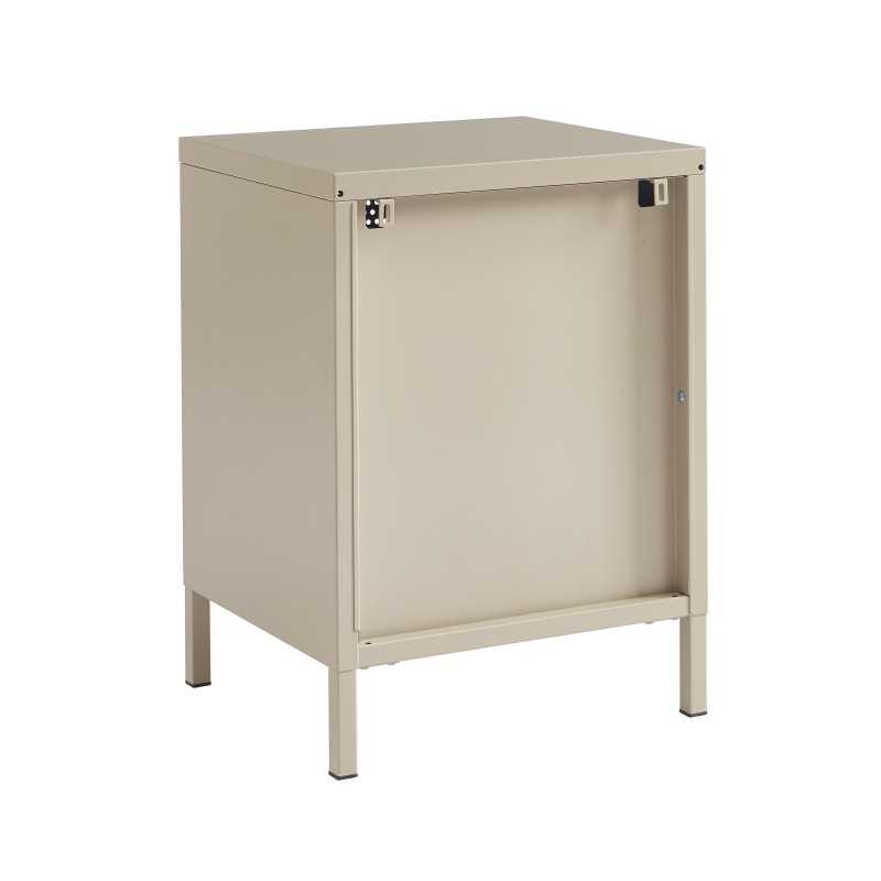 Table de chevet PANTONE métal taupe double tiroirs 40cm