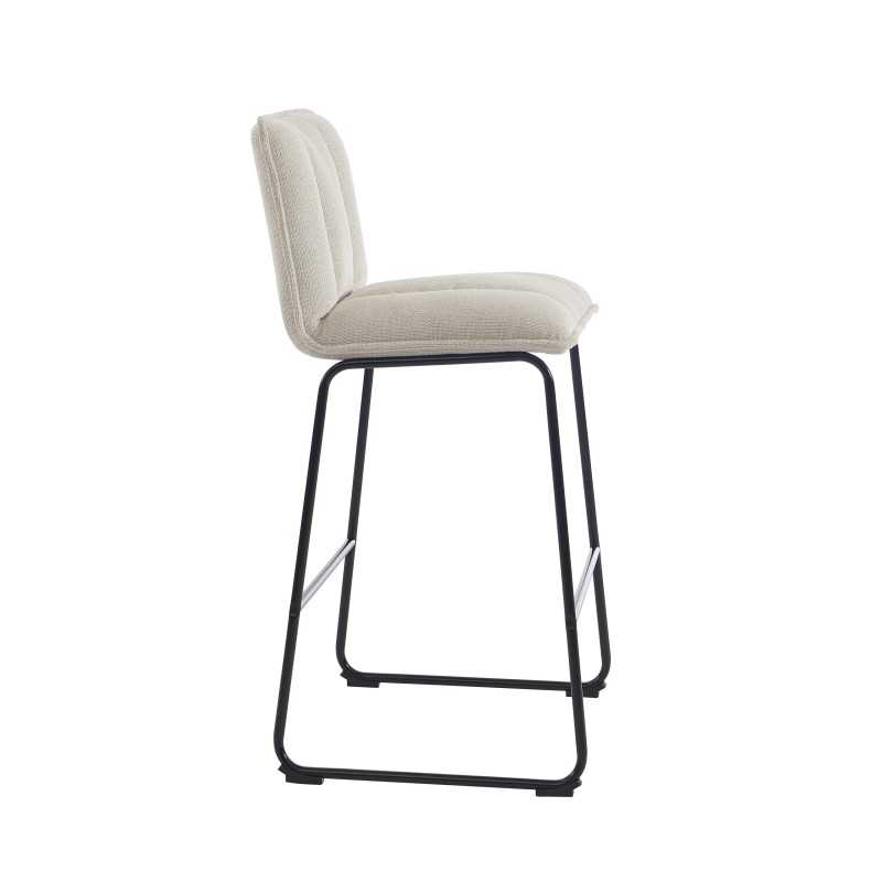 Lot de 2 tabourets ISOLA tissu crème h75cm