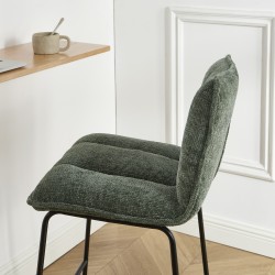 Lot de 2 tabourets ISOLA tissu vert pied h75cm