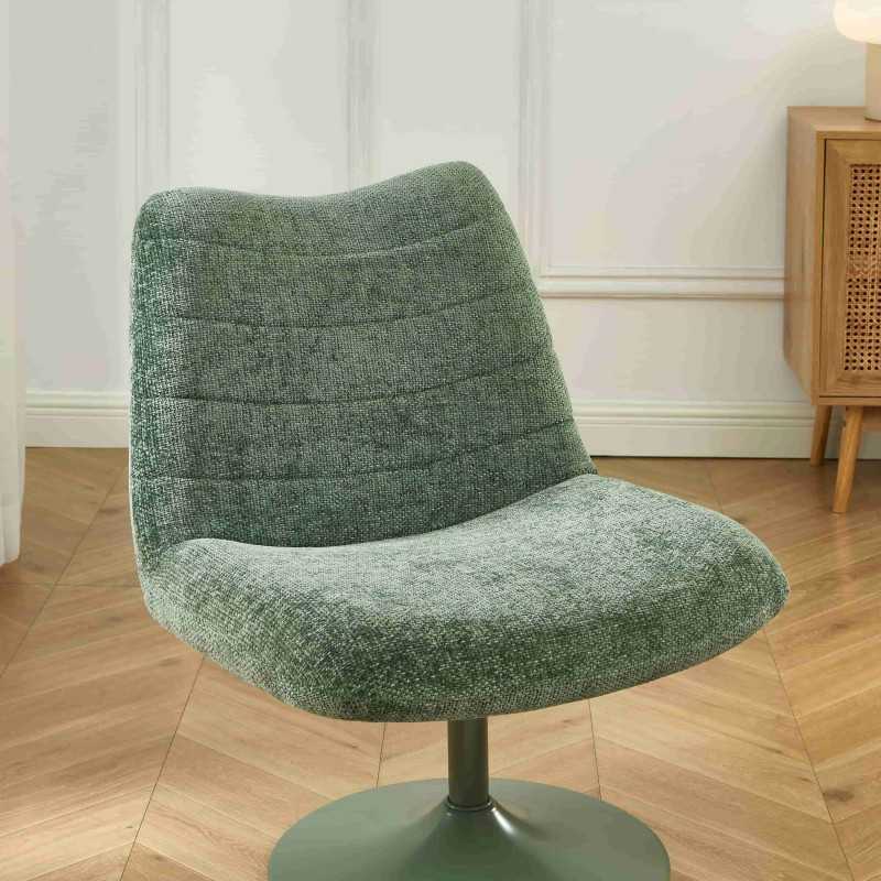 Fauteuil ANTEA tissu vert rotatif et inclinable