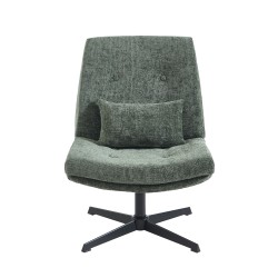 Fauteuil ANTON tissu vert rotatif et inclinable