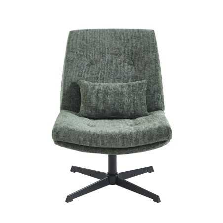 Fauteuil ANTON tissu vert rotatif et inclinable