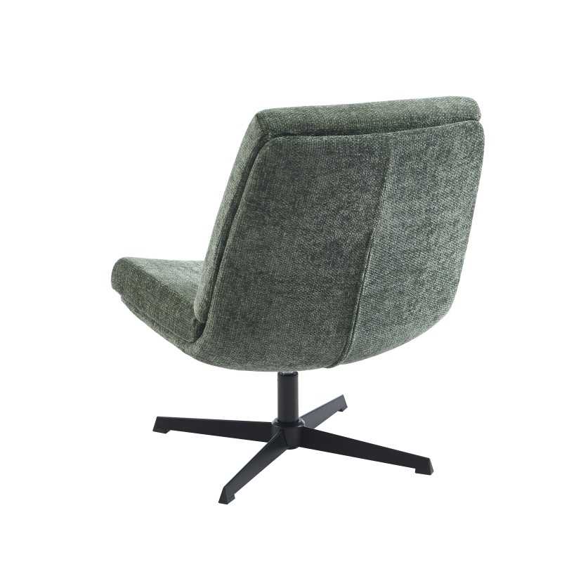 Fauteuil ANTON tissu vert rotatif et inclinable