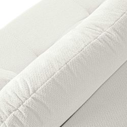 Canapé droit convertible ROTONDO 3 places tissu bouclette écru