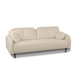 Canapé droit convertible ROTONDO 3 places tissu bouclette grège