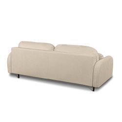 Canapé droit convertible ROTONDO 3 places tissu bouclette grège