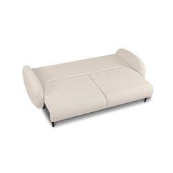 Canapé droit convertible CARINO 3 places tissu bouclette grège