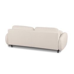 Canapé droit convertible CARINO 3 places tissu bouclette grège