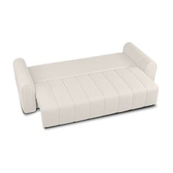 Canapé droit convertible GIORGIO 3 places tissu bouclette grège