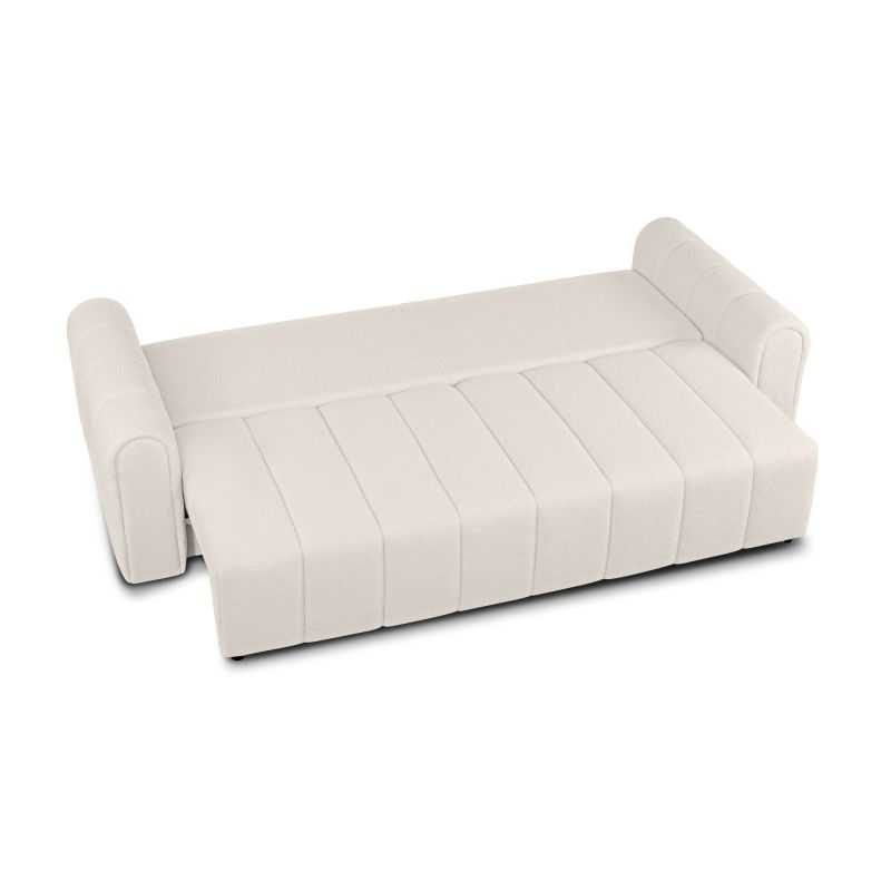 Canapé droit convertible GIORGIO 3 places tissu bouclette grège
