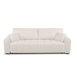 Canapé droit convertible GIORGIO 3 places tissu bouclette grège