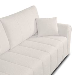 Canapé droit convertible GIORGIO 3 places tissu bouclette grège