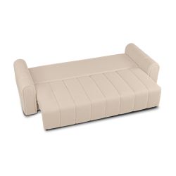 Canapé droit convertible GIORGIO 3 places tissu bouclette taupe