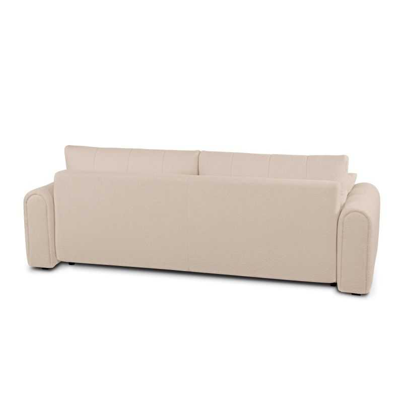 Canapé droit convertible GIORGIO 3 places tissu bouclette taupe