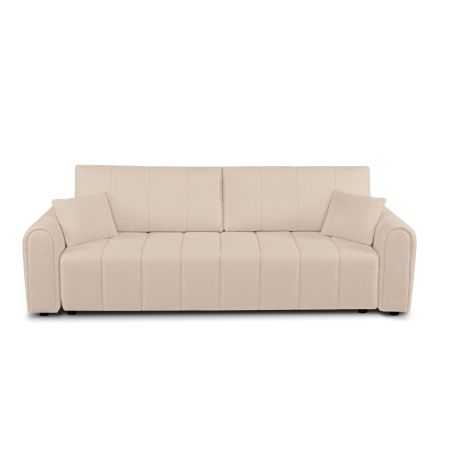 Canapé droit convertible GIORGIO 3 places tissu bouclette taupe