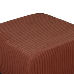 Pouf GLORIA velours côtelé terracotta
