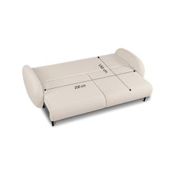 Canapé droit convertible CARINO 3 places tissu bouclette grège